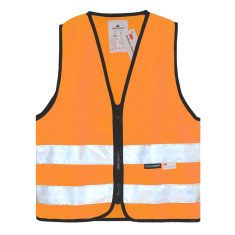 AKCIA  Detská reflexná vesta na zips - oranžová